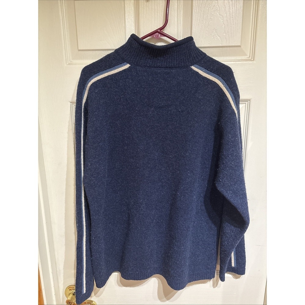 American Eagle Quarter Zip‎ Lambswool Sweater Mock Neck Size XL  Navy Blue - Picture 3 of 3